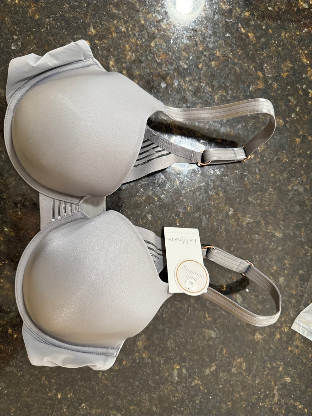 NWT! Le Mystere Dark Gray Back Smoother T—shirt Bra